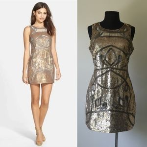 Needle & Thread Metallic Sequin Mini Dress